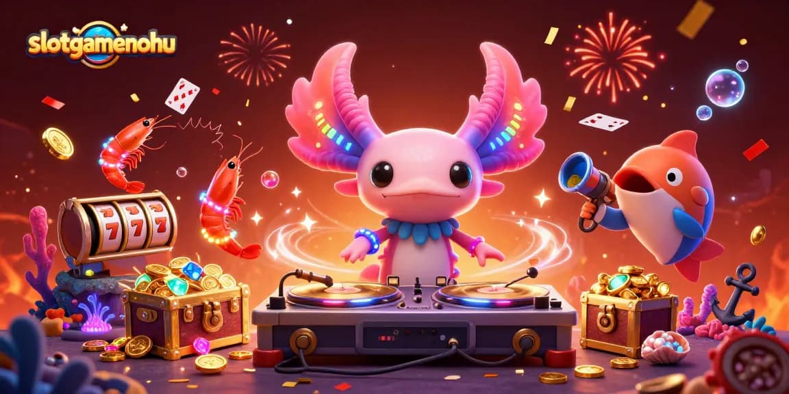 Experience thrilling gameplay at slotgamenohu with vibrant 3D casino-themed illustration.