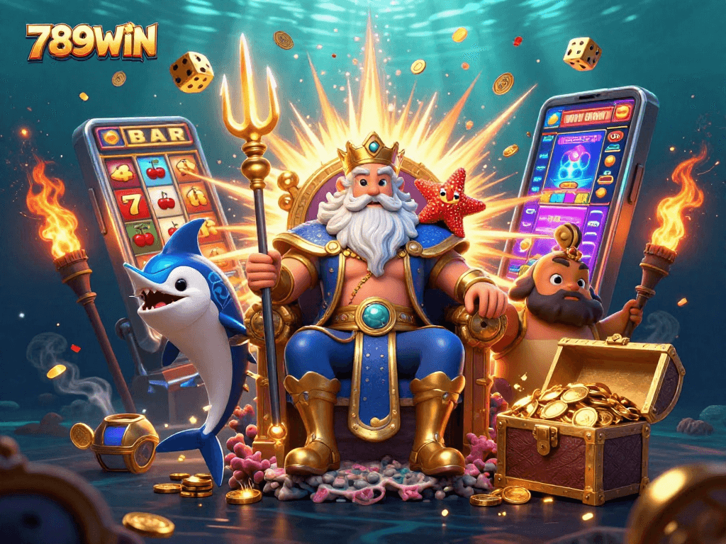 Engage with the exciting world of 789WIN casino featuring Neptune and vibrant slot machine action