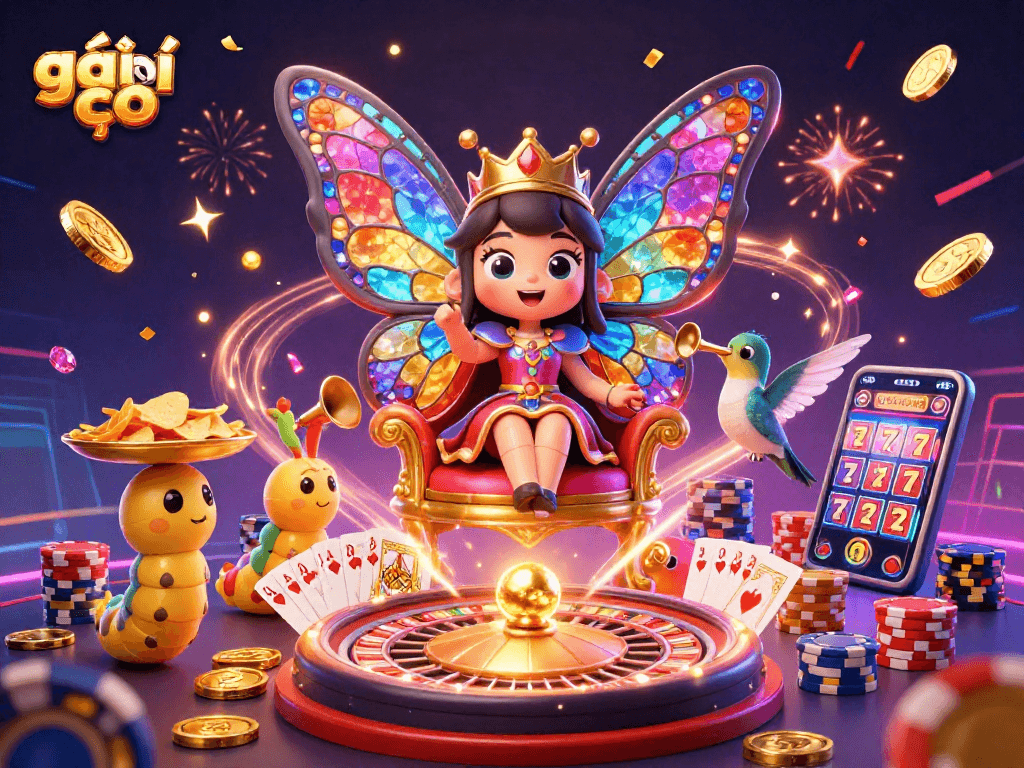 Win big with gái gọi in this vibrant casino scene filled with sparkling chips, big cash prizes, and festive elements.