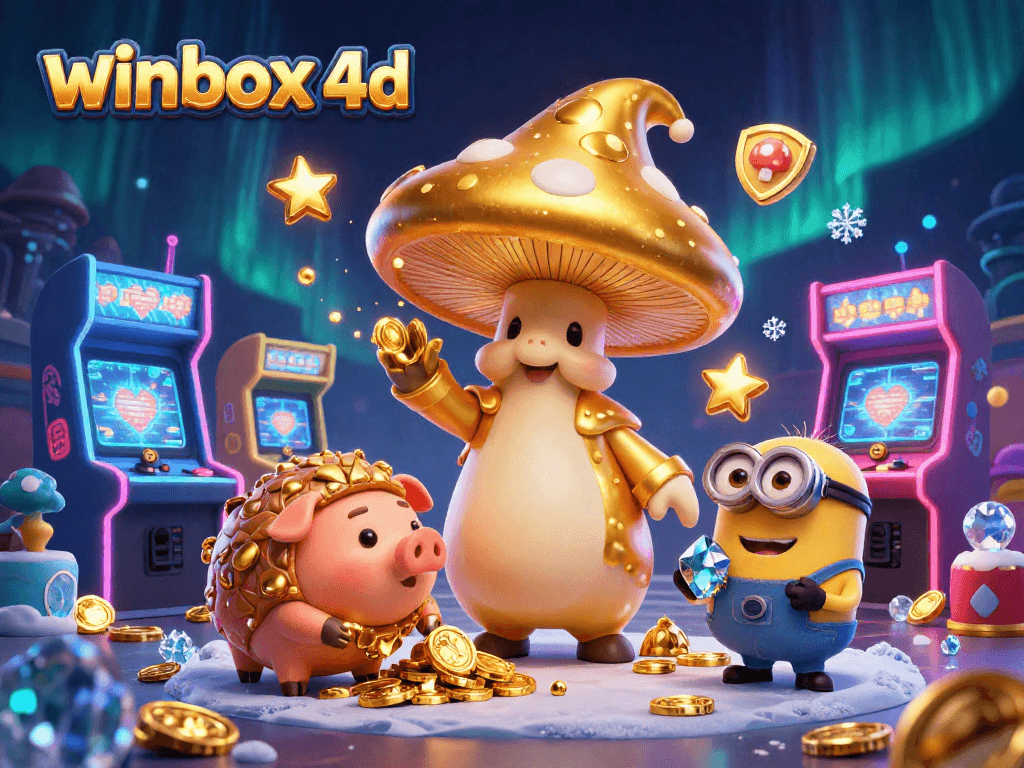 Winbox 4D: Experience the magic of treasure hunting in this vibrant casino scene.