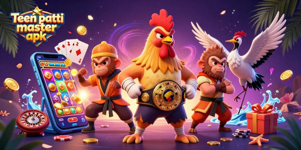 Experience the thrill of Teen Patti Master APK with our vibrant casino illustration.