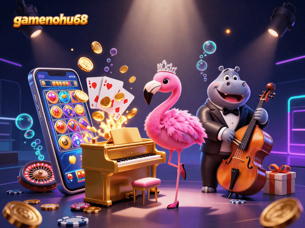 Gamenohu68 captivates with colorful slot game features and vibrant casino ambiance.