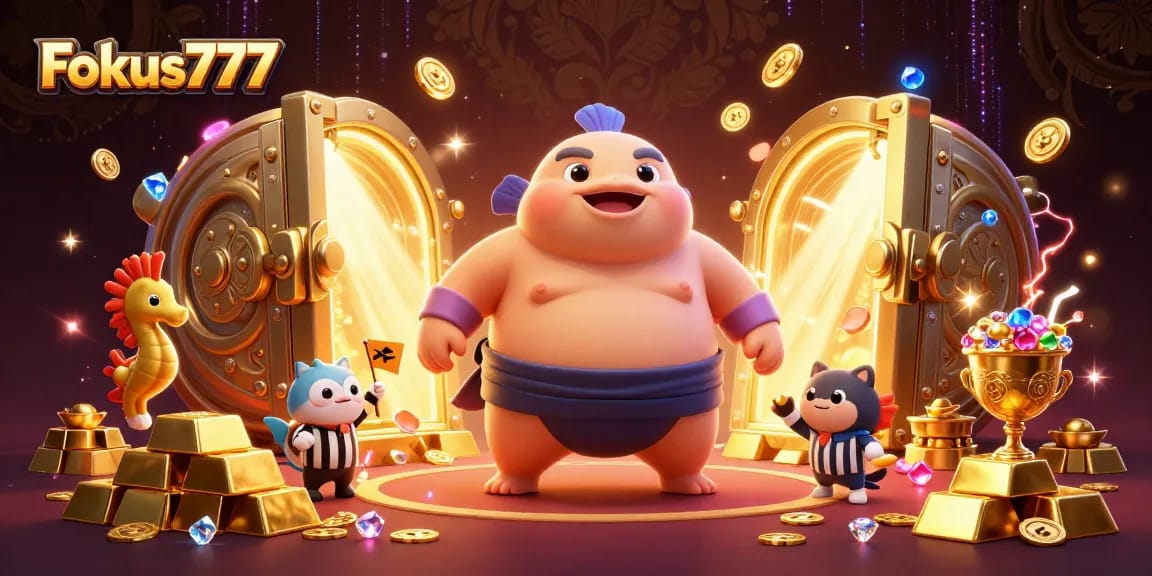 Experience the thrilling wins at Fokus777, showcasing a vibrant underwater casino scene.
