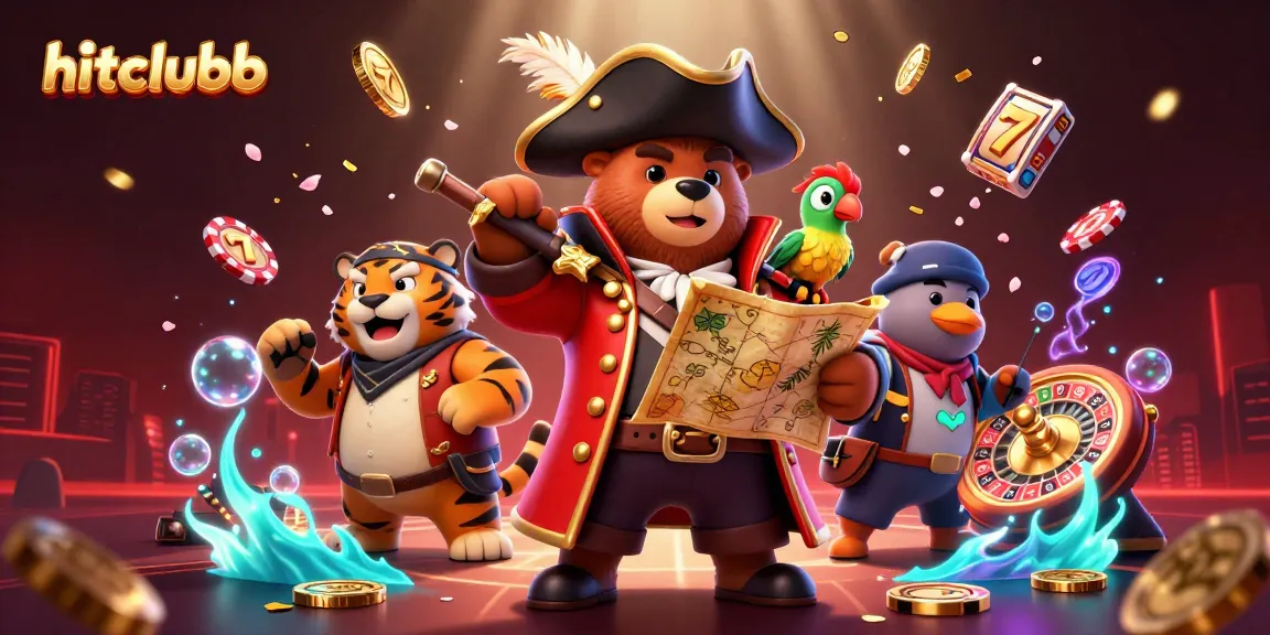 Experience the excitement of hitclubb with vibrant 3D illustrations of casino fun and adventure.