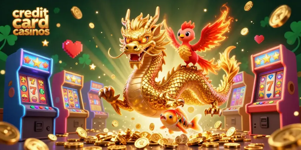 Experience the thrill of credit card casinos with dynamic characters and vivid casino elements.