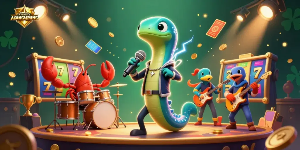 Experience the dynamic action of AKADEMIGAMING in an underwater casino with lively characters.