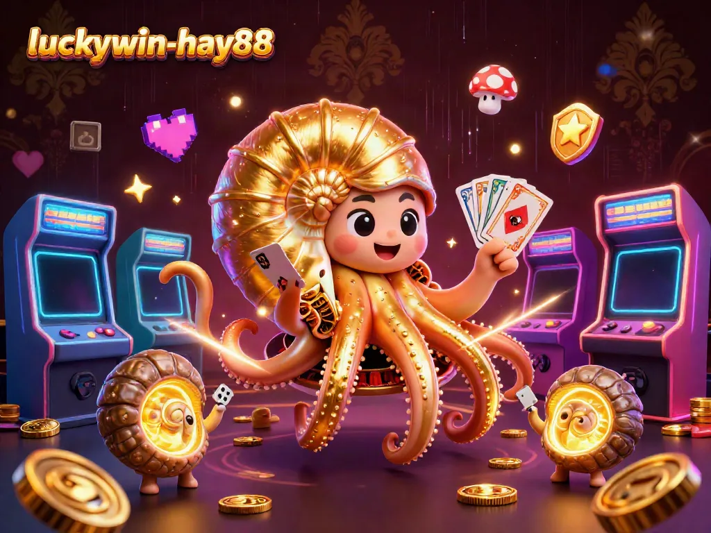 Experience vibrant gaming action with luckywin-hay88, featuring a giant nautilus roulette and glowing game elements.
