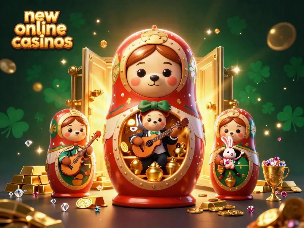 Experience new online casinos with the Matryoshka bear characters and vibrant casino elements