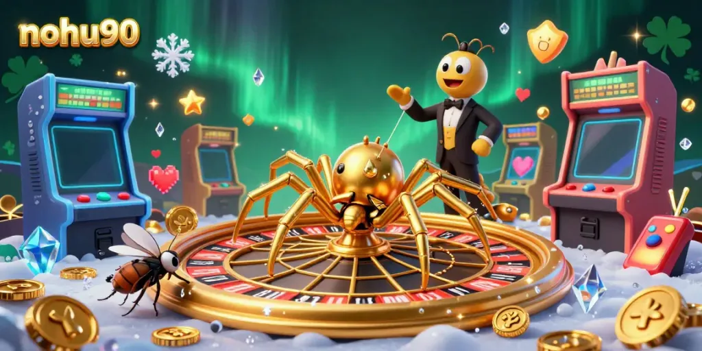 Experience thrilling gaming and betting excitement with nohu90 at this vibrant casino illustration.