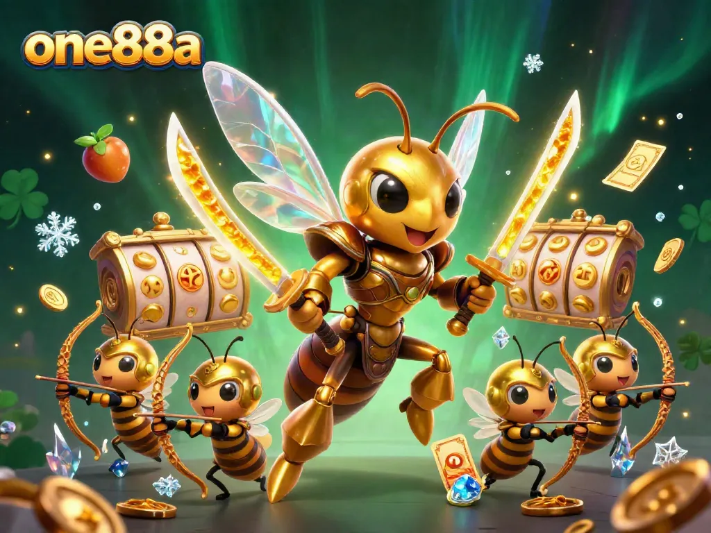 Engage with one88a in an exciting casino scene filled with jackpots, reels, and vibrant colors.
