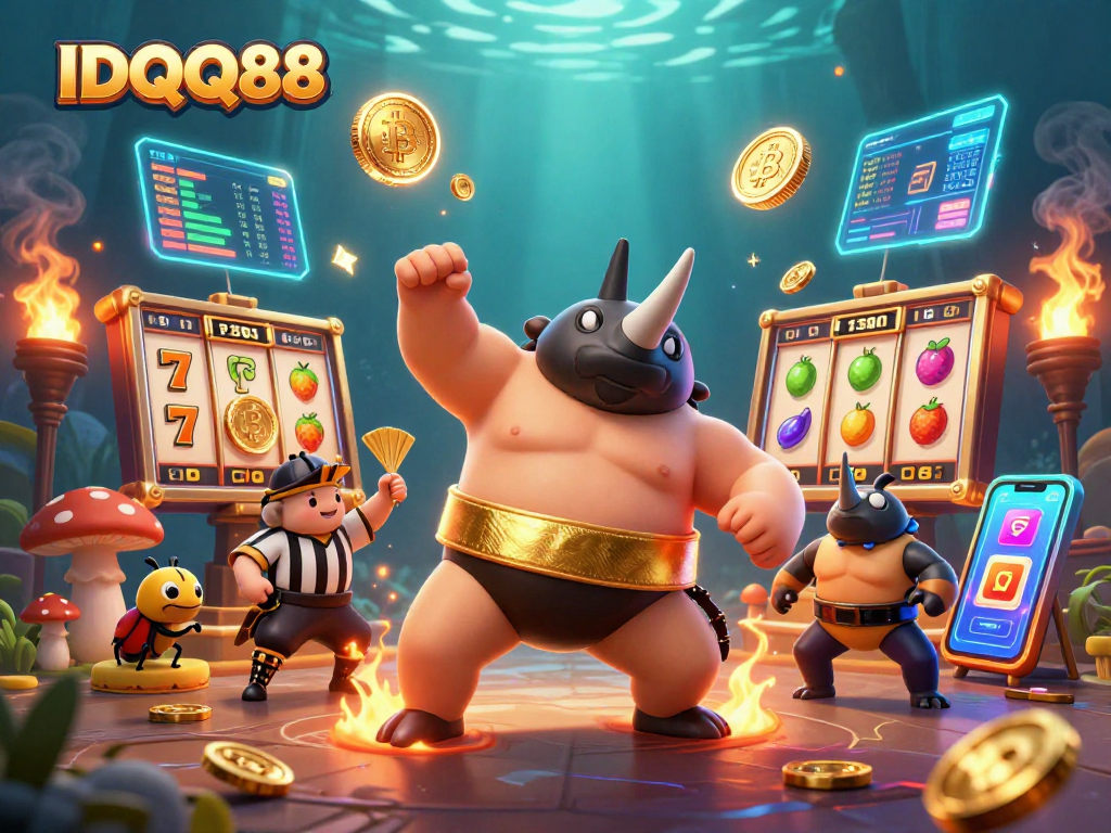 Experience IDQQ88 with thrilling slot action as the sumo champion beetle sends golden coins flying!