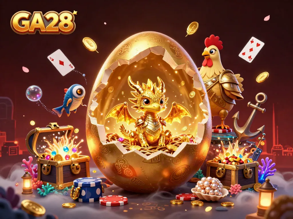 Engage in thrilling gaming adventures with GA28’s golden charm and animated characters.