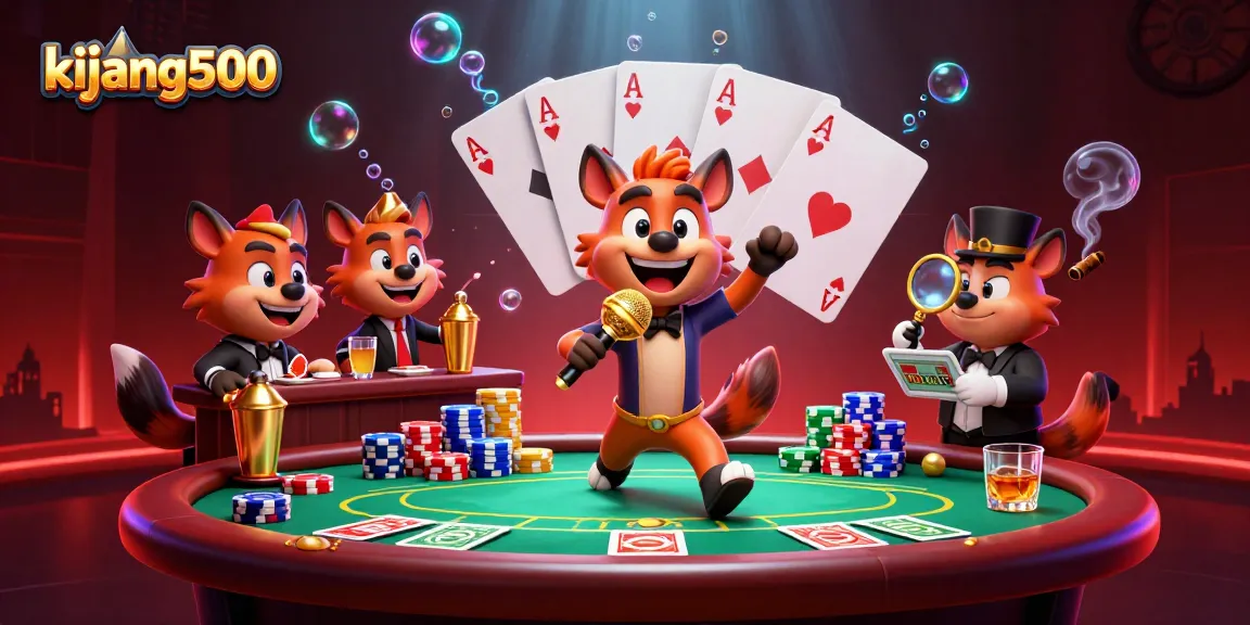 Kijang500 showcases animated hyenas in a vibrant casino, featuring poker and comedy elements.