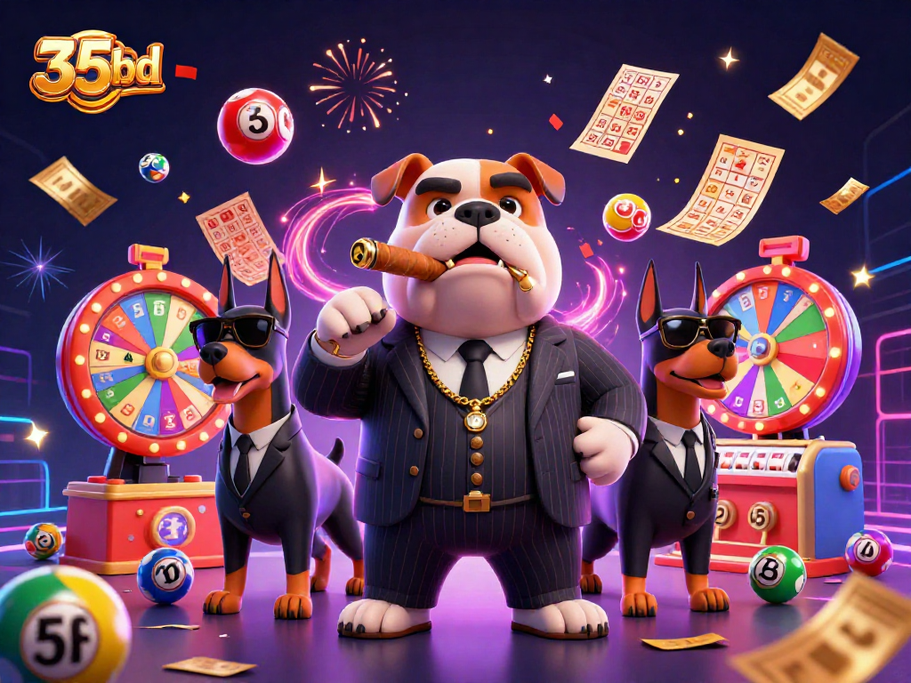 Engage with 35bd's thrilling lottery universe featuring animated characters and lively gaming elements.