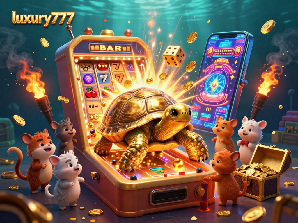 Ikuti petualangan menyenangkan di luxury777 bersama kura-kura emas, mesin slot, dan harta karun berlimpah.