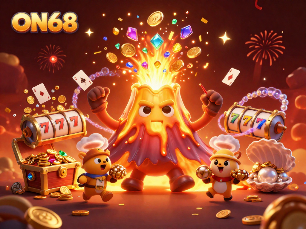 Experience the thrill of winning at ON68 with vibrant treasures and exciting casino elements.