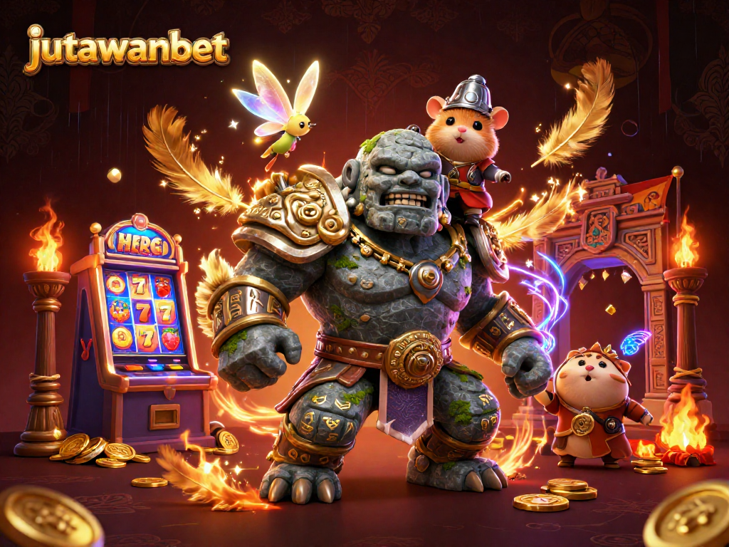 Experience thrilling play at jutawanbet with an epic scene of adventure and slot gaming excitement.