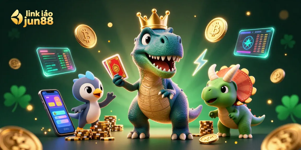 Experience thrilling fun with link vào jun88 at the casino featuring a colorful dinosaur theme.
