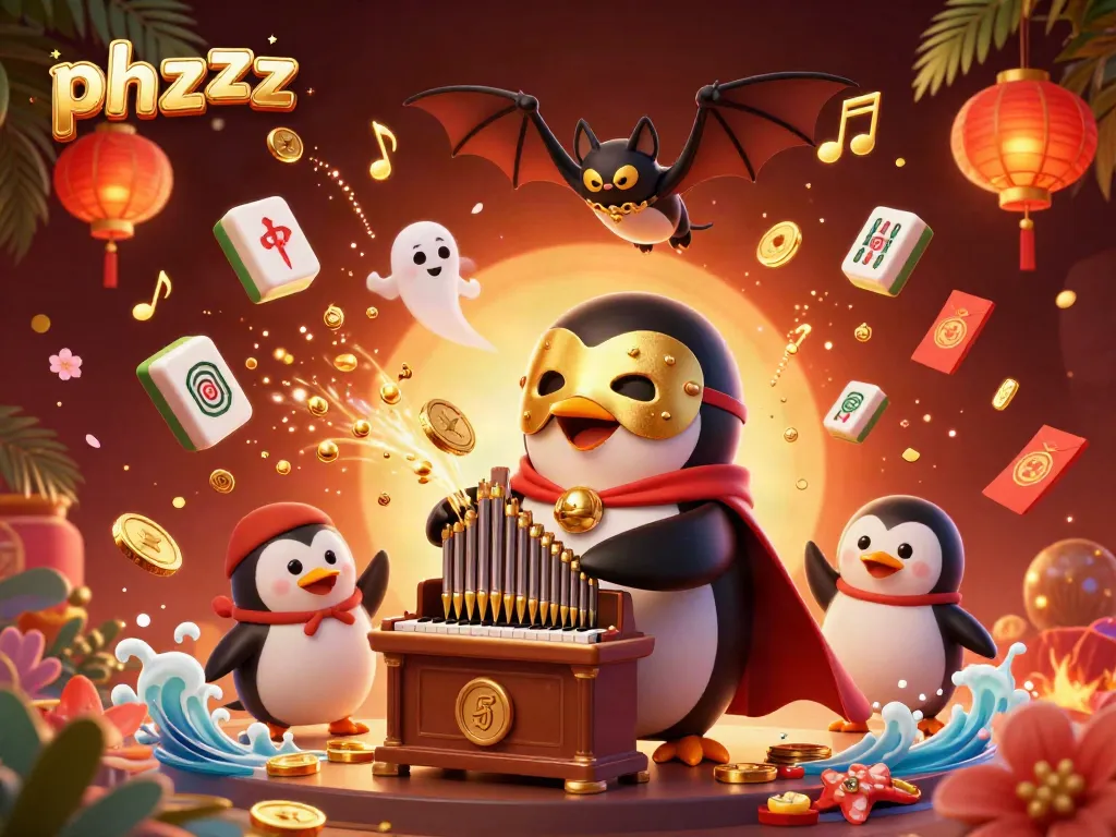 Experience exciting wins with phzzz in this lively casino-themed illustration filled with dynamic elements.