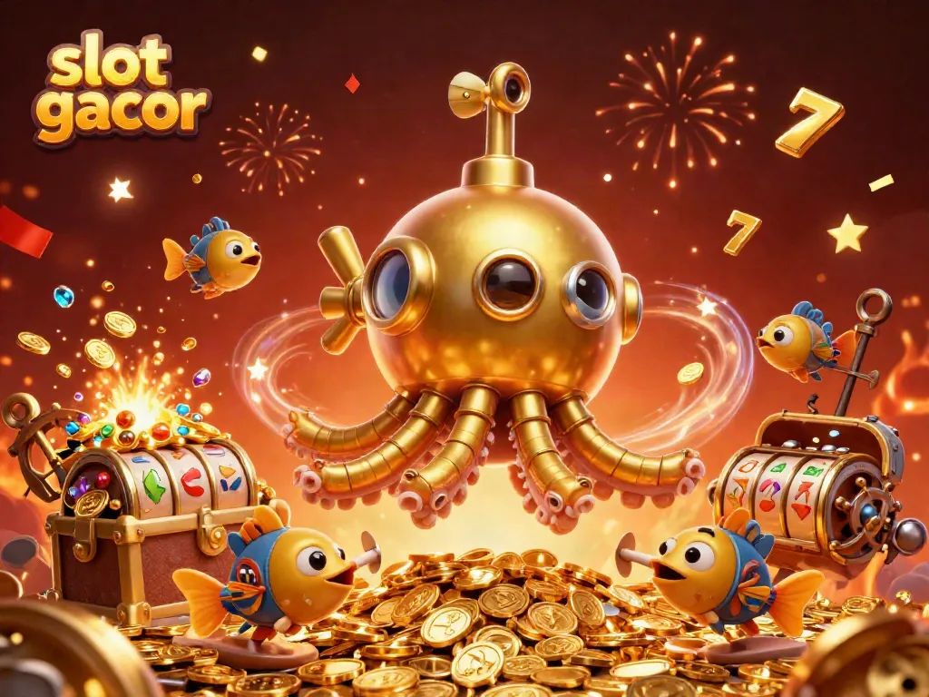 Experience slot gacor excitement with a vibrant underwater scene featuring dynamic elements and treasures.