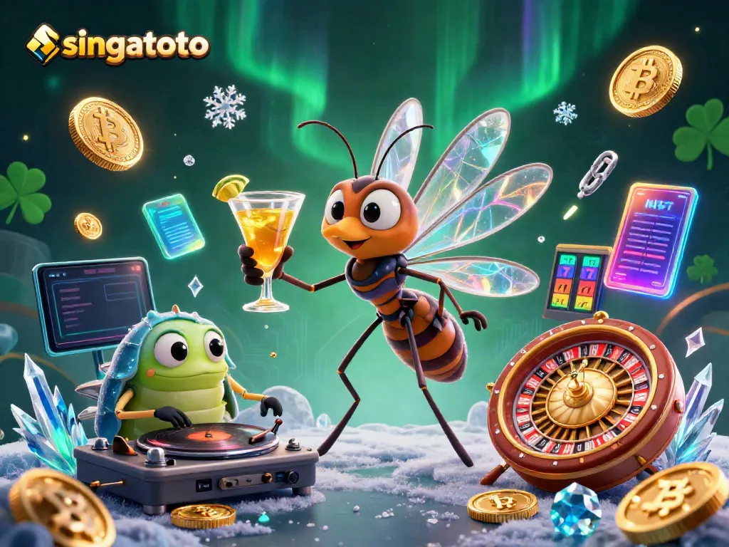 Experience the singatoto casino adventure with a vibrant, dynamic illustration featuring unique characters and elements.