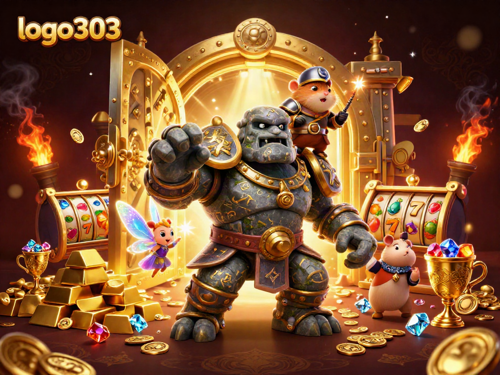 logo303 mengunjungi dunia kasino 3D yang glamor dan penuh harta dengan golem penjaga dan teman peri.