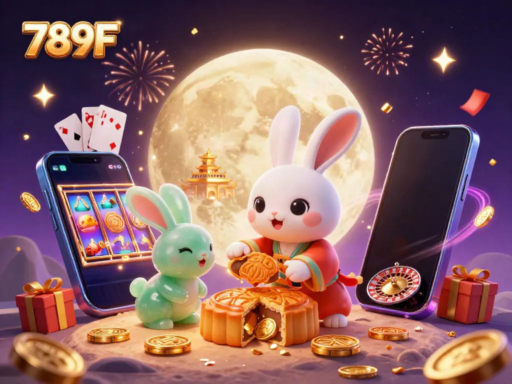 Experience thrilling gameplay with 789F showcasing a festive, enchanting casino scene on the moon.