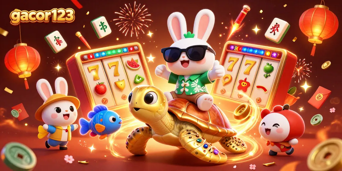 Experience excitement at gacor123 with a delightful 3D lucky rabbit spinning slot reels and treasures!