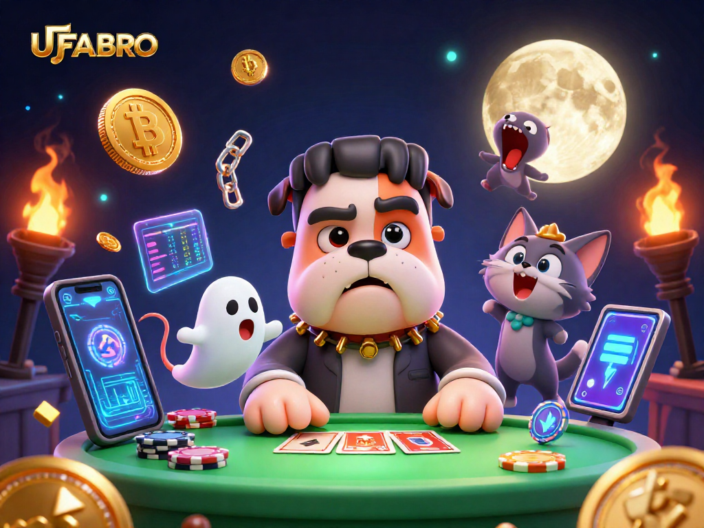 UFABRO players enjoy thrilling wins at the spooky casino table with engaging characters and vibrant elements.