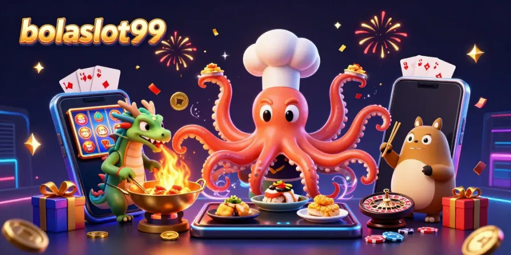 Experience the vibrant casino world at bolaslot99 with engaging characters and gaming action.