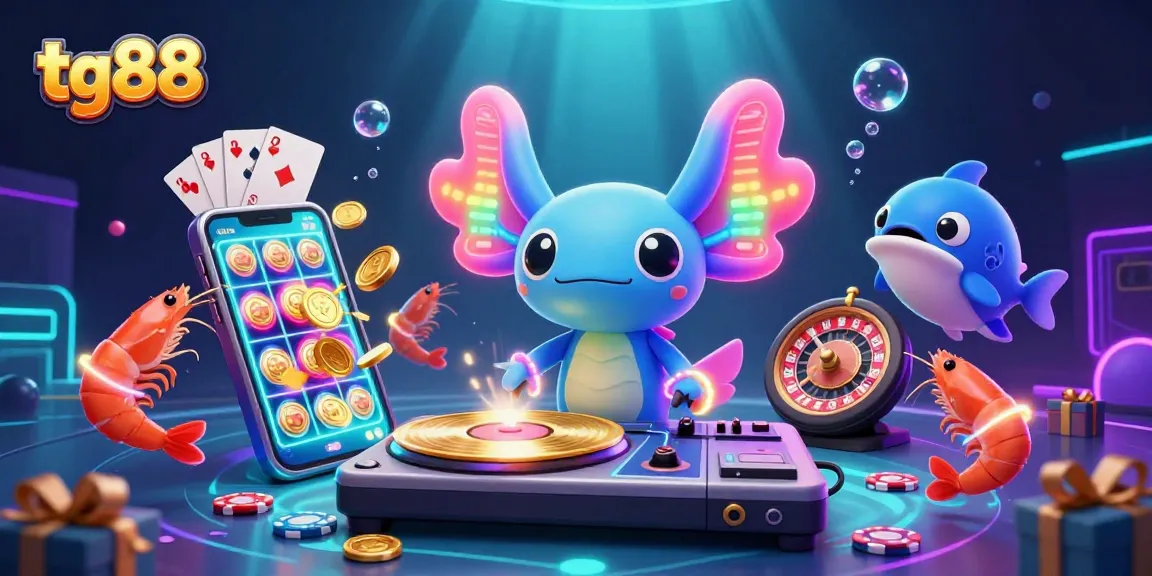 Experience thrilling gameplay with tg88, featuring a vibrant neon-themed casino scene full of excitement.