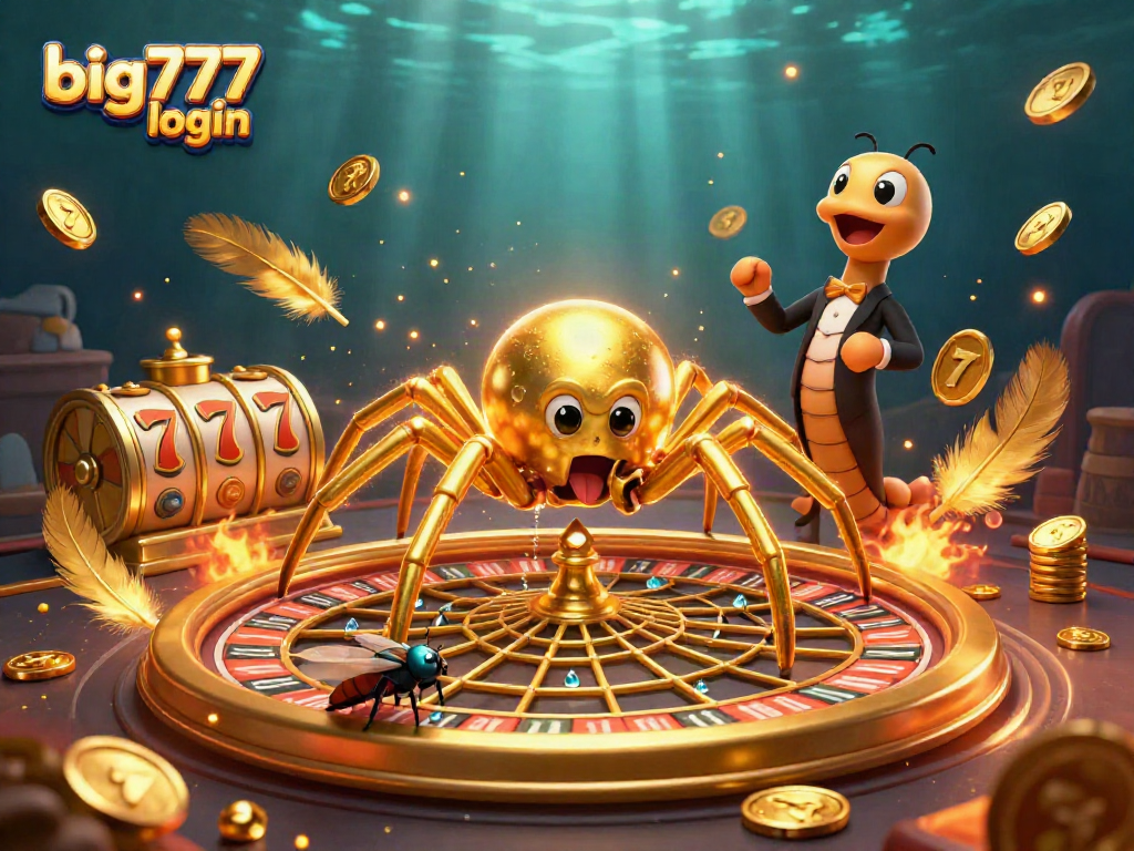 Melakukan taruhan di permainan dengan big777 login, laba-laba emas dan croupier sentipede yang menarik perhatian.