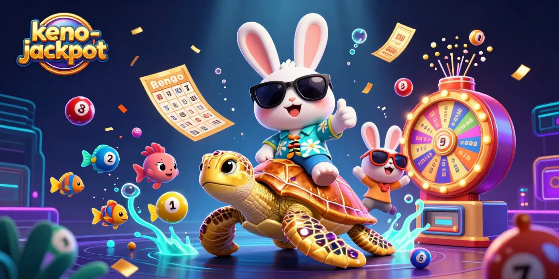 Experience the thrill of keno-jackpot with a dynamic lottery-inspired digital art scene.