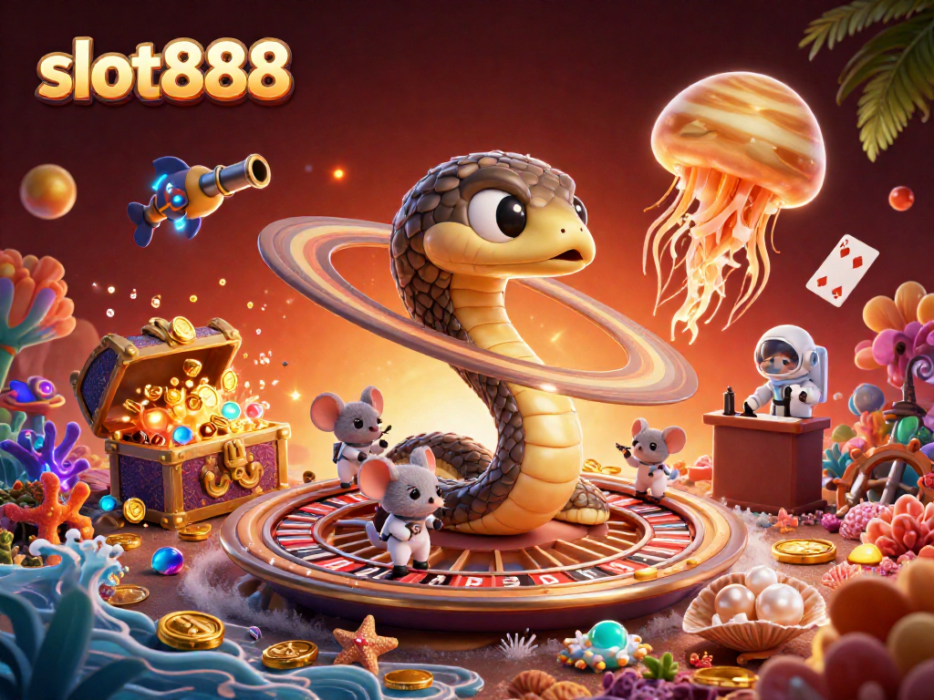 Memenangkan slot888 dengan karakter unik sambil memainkan permainan kasino di dunia 3D.