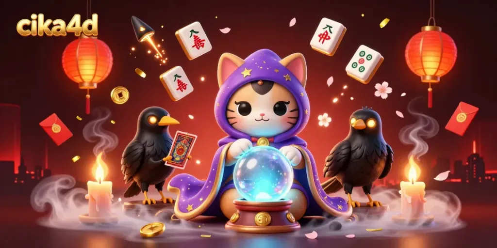Experience the magic of cika4d with a vibrant scene of mystical characters and casino elements.