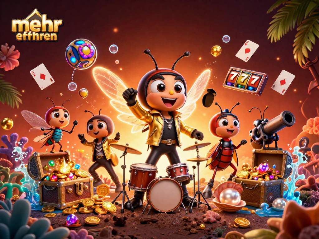 Players mehr erfahren the excitement of a vibrant casino scene featuring a cicada rock star and dynamic game elements.
