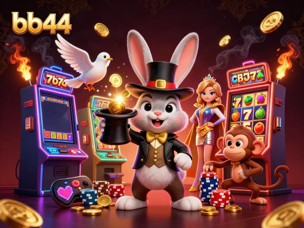 Experience magic and excitement with bb44's vibrant casino scene featuring captivating characters and dynamic gaming elements.