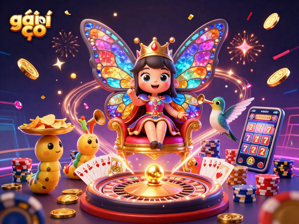 Win big with gái gọi in this vibrant casino scene filled with sparkling chips, big cash prizes, and festive elements.