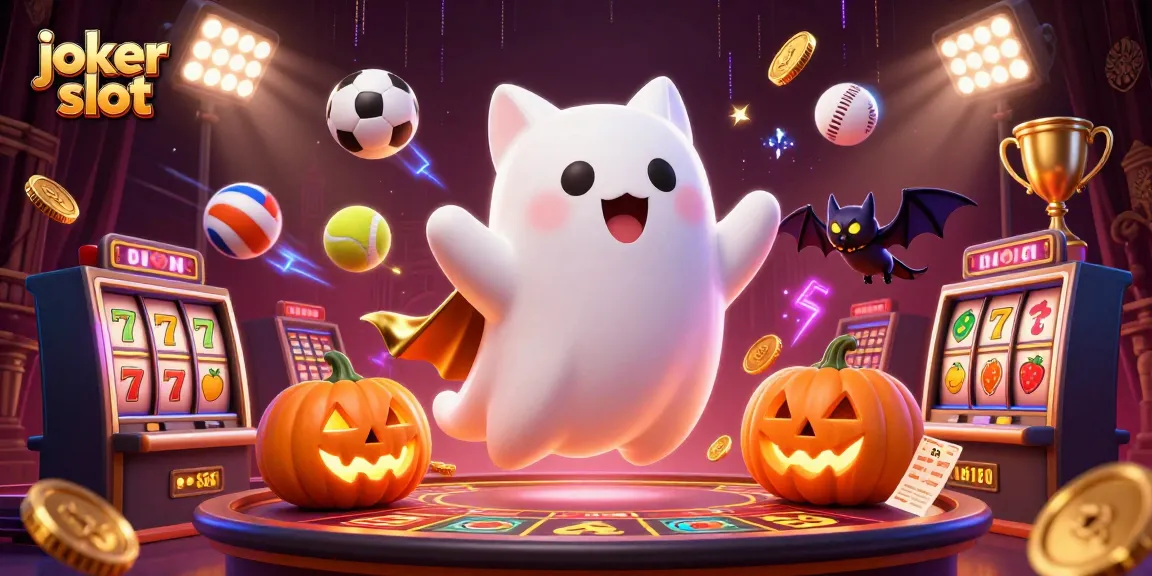 Memainkan joker slot dengan kucing hantu dan kelelawar di kasino angker.