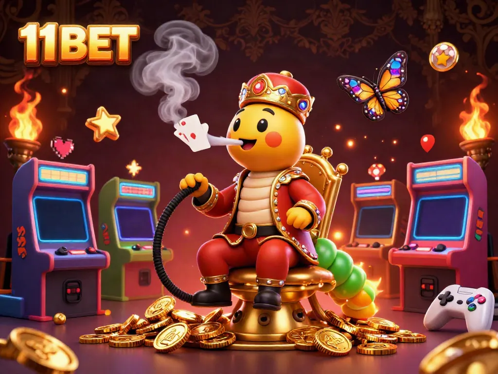 Experience the vibrant world of 11 BET with a colorful casino-themed illustration showcasing engaging game mechanics.