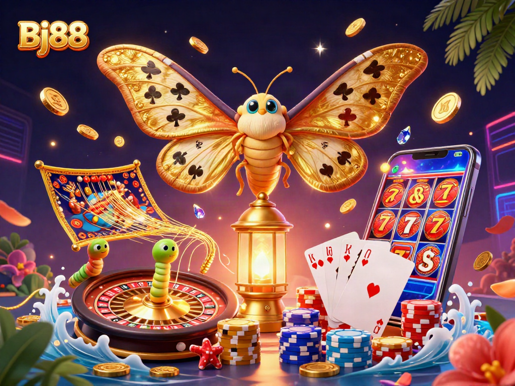 Experience thrilling moments at Bj88 with a vibrant display of casino elements in stunning detail.