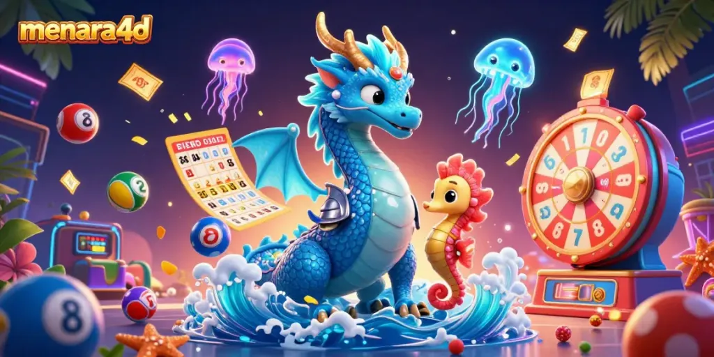 Engaging menara4d lottery scene showcasing vibrant characters, dynamic gameplay, and colorful gambling elements.