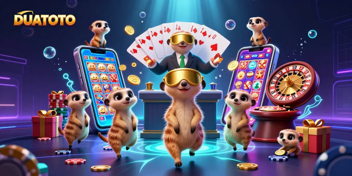 Temukan keseruan DUATOTO saat koloni meerkat memainkan kasino dengan penuh kemeriahan.