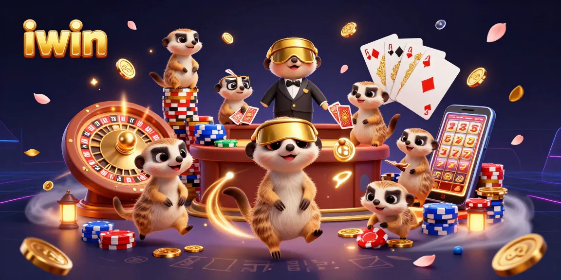Experience the thrill of iwin casino with adorable meerkats managing games and dazzling rewards.