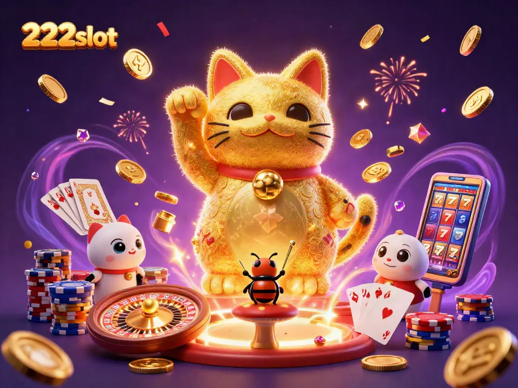 Menangkan hadiah besar di 222slot dengan simbol keberuntungan dan harta mencengangkan yang bersinar!