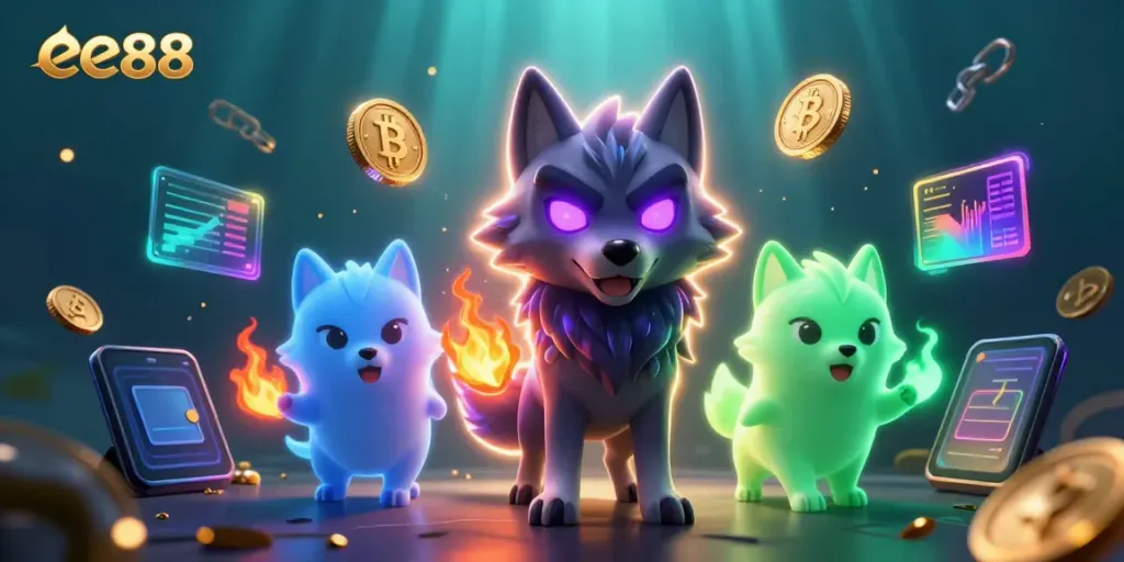Bet big with ee88 as ghostly wolves explore the vibrant digital casino world.