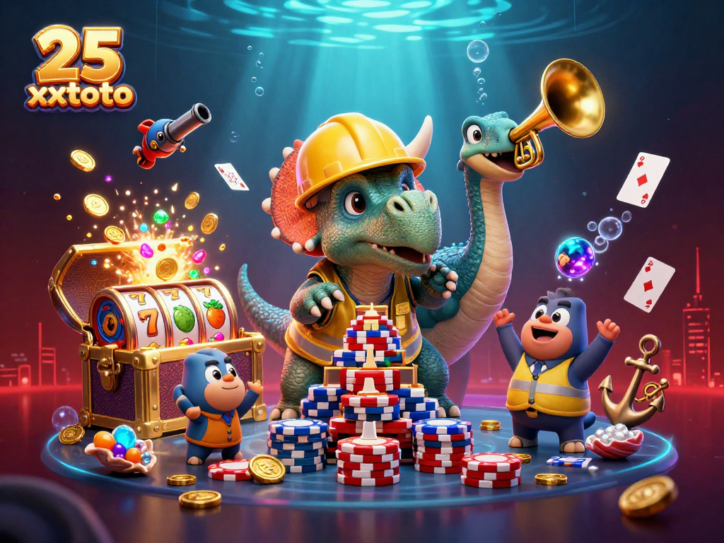 Menangkan jackpot di 25 xxtoto dengan triceratops dan teman meriahkan permainan di bawah laut.