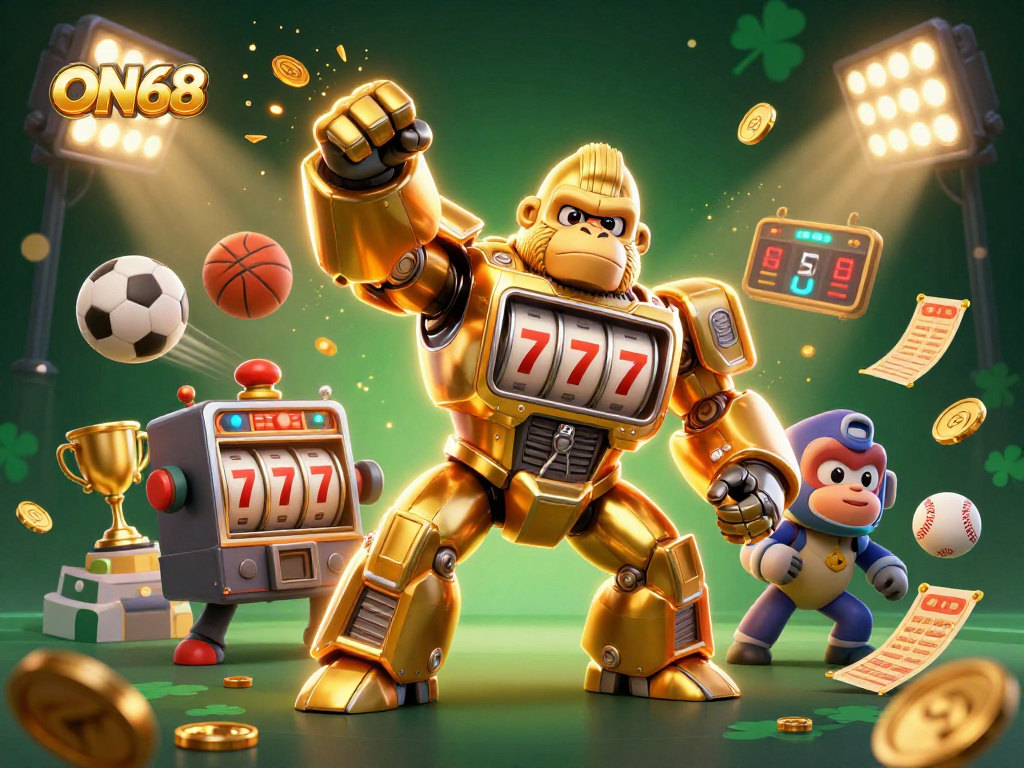 Boost your gaming experience at ON68 with vibrant visuals of engaging sports-themed gaming elements.