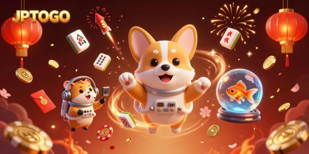 Menggoda nasib dengan JPTOTO, kasino digital dalam ilustrasi menghibur dengan karakter kartun.