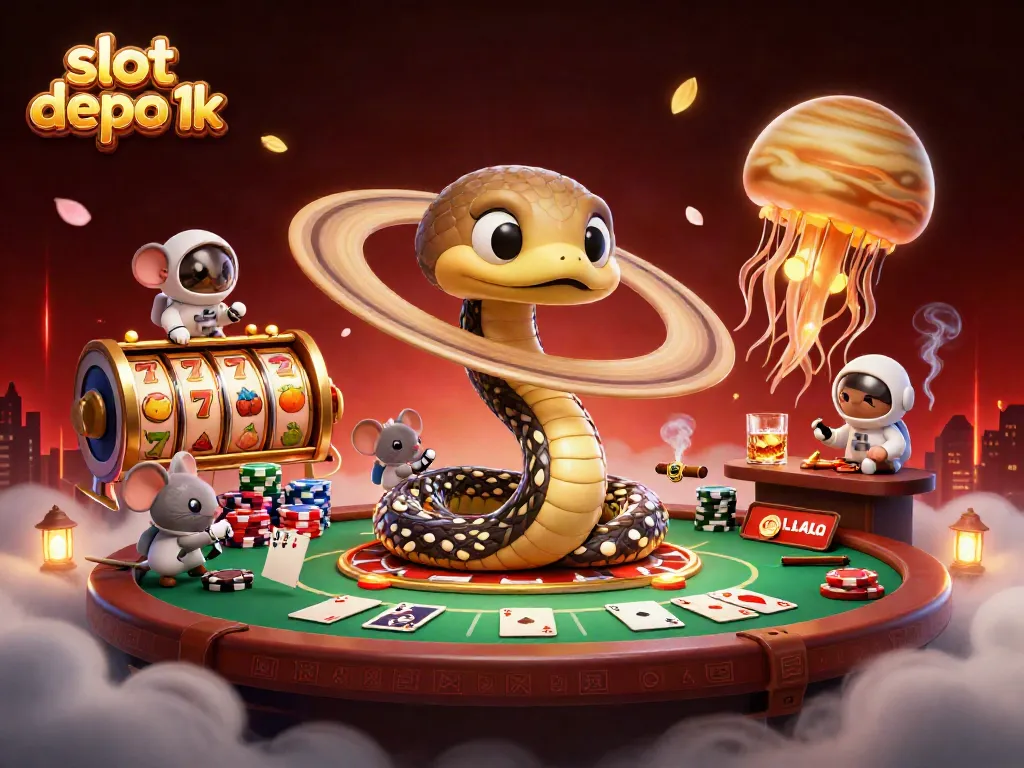 Experience the excitement of slot depo 1k with vibrant cosmic characters and rich gambling elements.